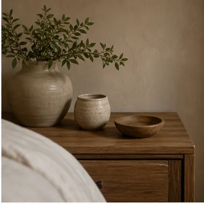 How to Create a Relaxing Bedroom With Earthy Materials - layer the bed without making it heavy