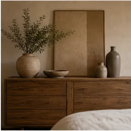 How to Create a Relaxing Bedroom With Earthy Materials - bring in earth tones in small doses