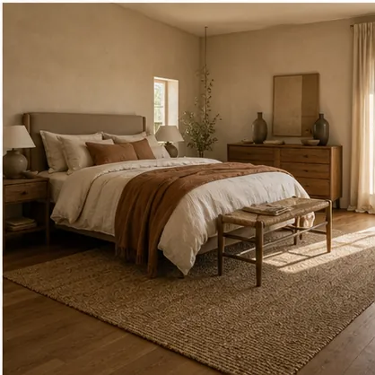 How to Create a Relaxing Bedroom With Earthy Materials - finish with fewer, better details