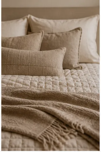How to Make a Beige Bedroom Look Warm Instead of Plain - build a beige range, not one beige