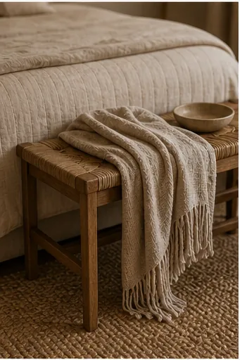 How to Make a Beige Bedroom Look Warm Instead of Plain - use wood to warm the palette