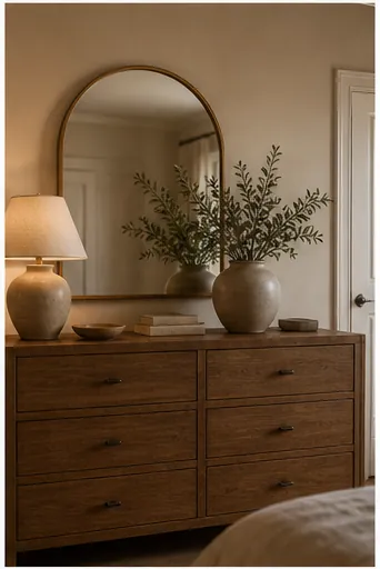 How to Make a Beige Bedroom Look Warm Instead of Plain - add lighting before more decor