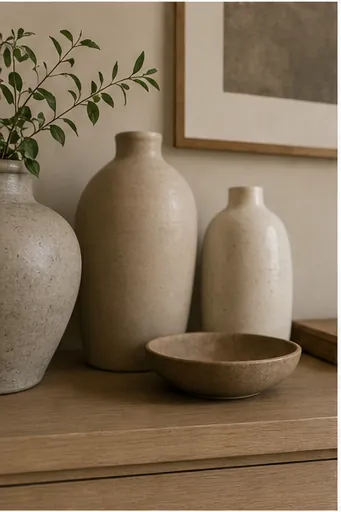 Beige Dresser Styling Ideas for a Calm Bedroom - add a lamp for warmth and height