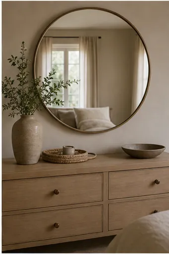 Beige Dresser Styling Ideas for a Calm Bedroom - keep storage visible only when it looks calm