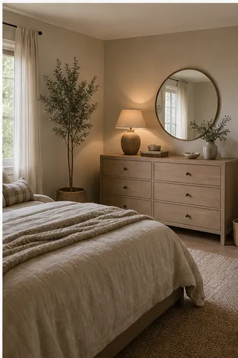 Beige Dresser Styling Ideas for a Calm Bedroom - match the mood, not every finish