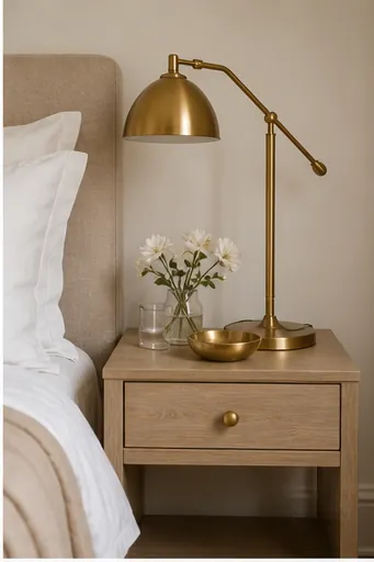 Beige Bedroom Ideas With Gold and White Accents - choose muted gold over shiny gold