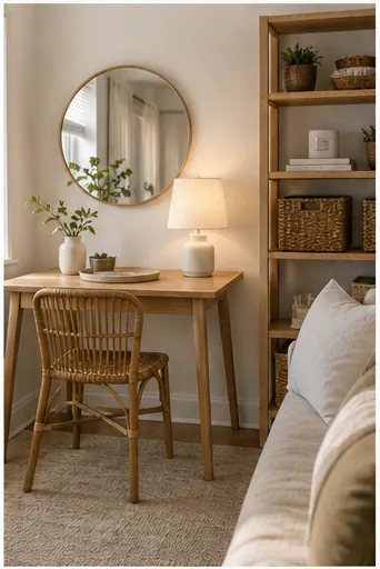 Small Apartment Decor Ideas With Light, Storage, and Texture - pick furniture that shows more floor