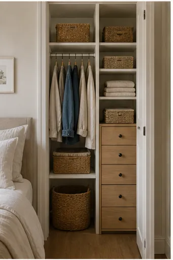 Small Bedroom Layout Ideas With Room for Storage - use the wall beside the bed