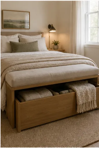 Small Bedroom Layout Ideas With Room for Storage - choose taller storage when floor space is tight
