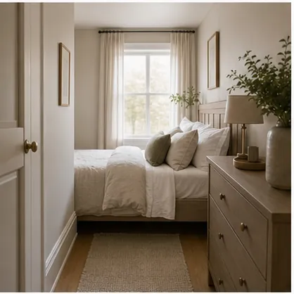 How to Make a Small Bedroom Feel Calm Instead of Cramped - move lighting off crowded surfaces