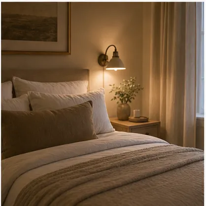 How to Make a Small Bedroom Feel Calm Instead of Cramped - use a mirror only where it helps