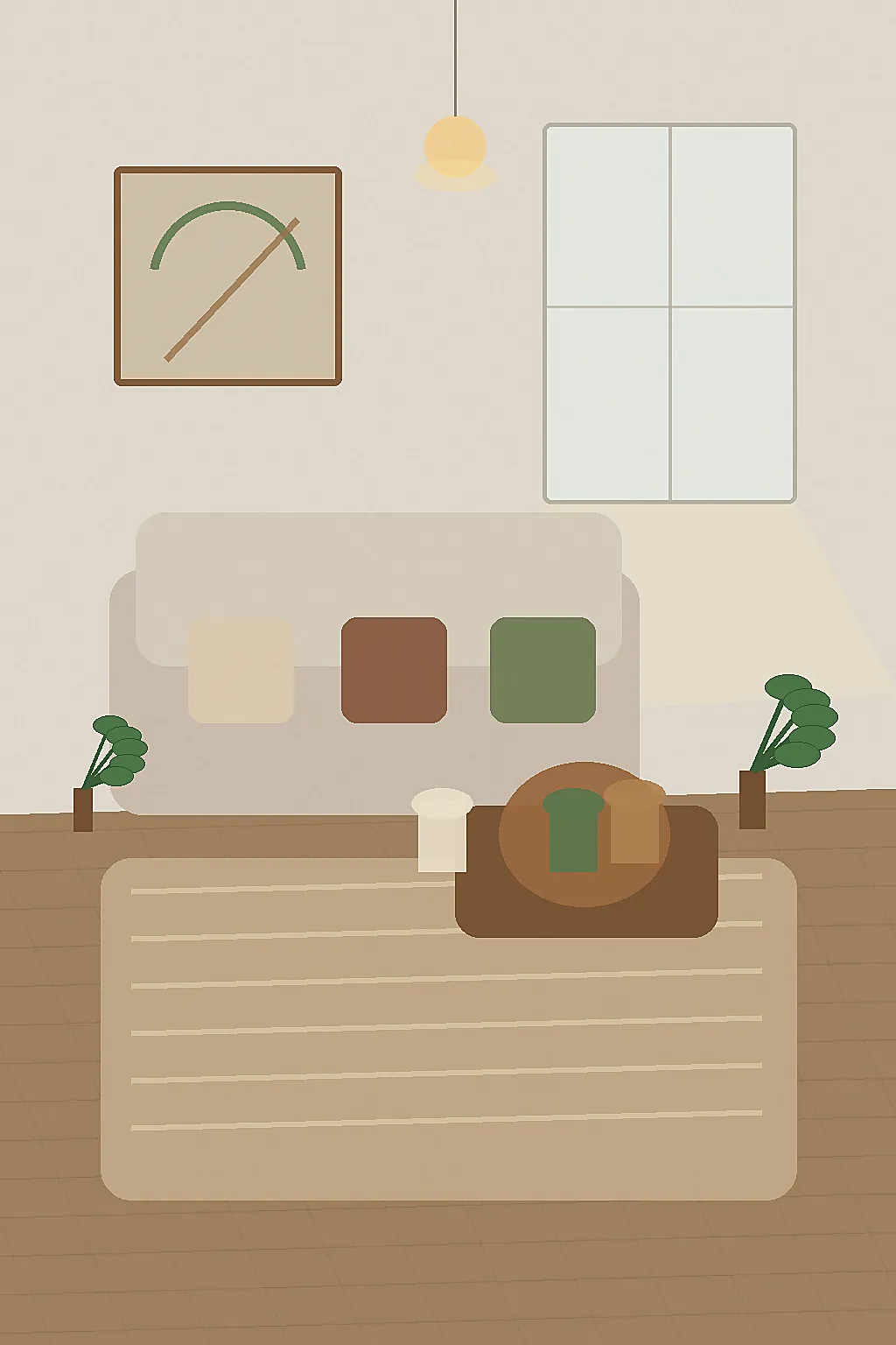 Calming bedroom with earthy interiors linen bedding and natural textures