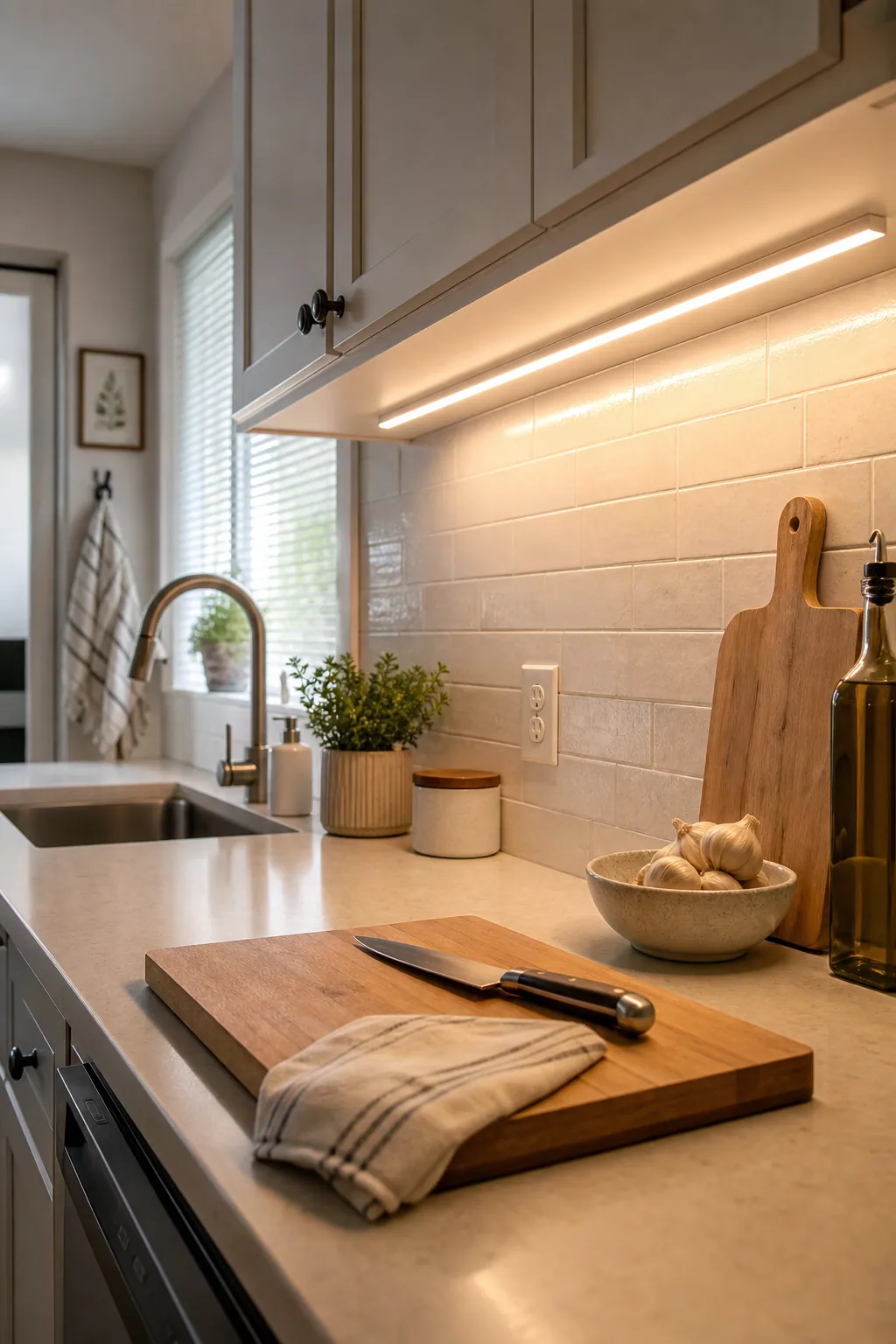 Small Kitchen Ideas for Better Lighting and Clear Counters - BambRise