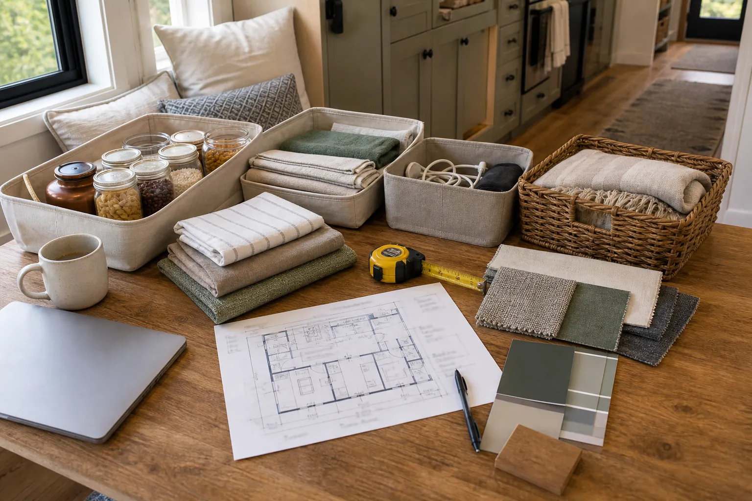 Tiny house storage planning inventory before decorating