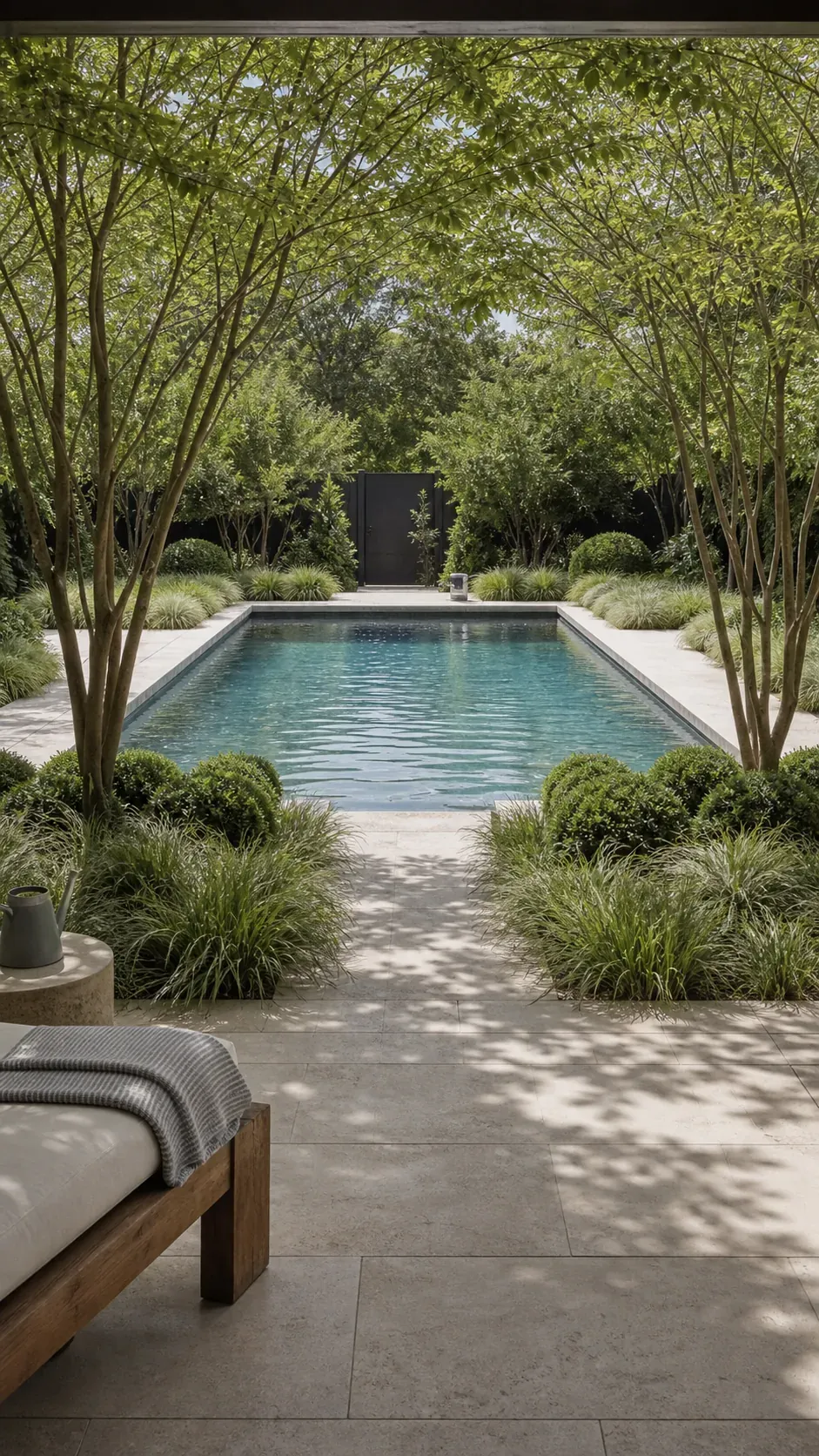 frame the water with layered greenery garden pool design with practical backyard landscaping