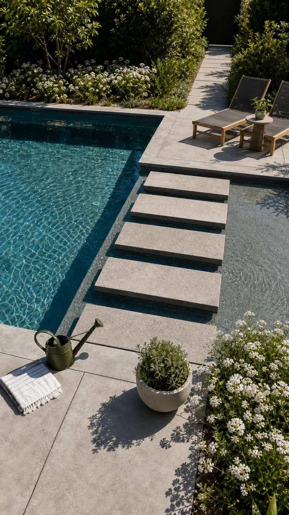 use stepping stones as a garden crossing garden pool design with practical backyard landscaping