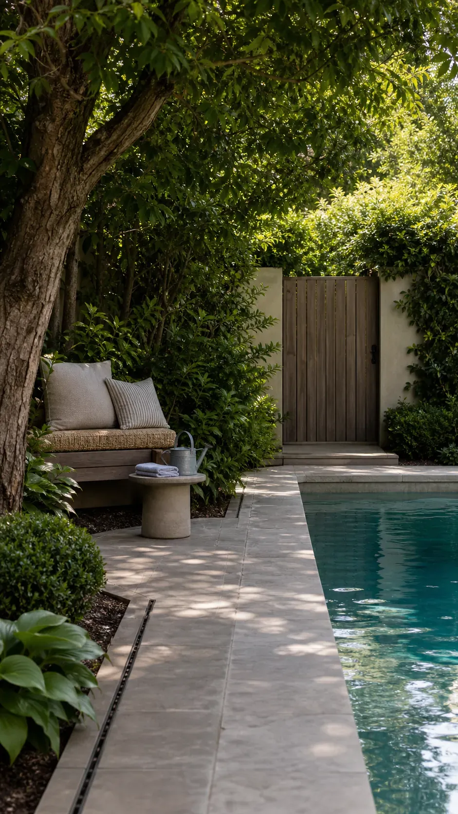 carve out a poolside reading nook garden pool design with practical backyard landscaping