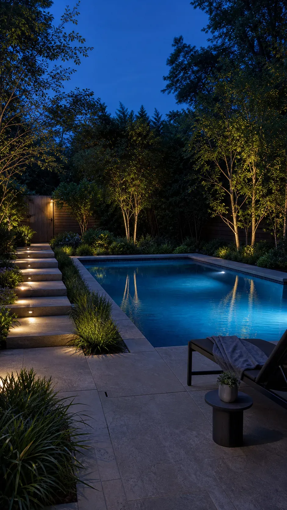 light the garden in layers garden pool design with practical backyard landscaping