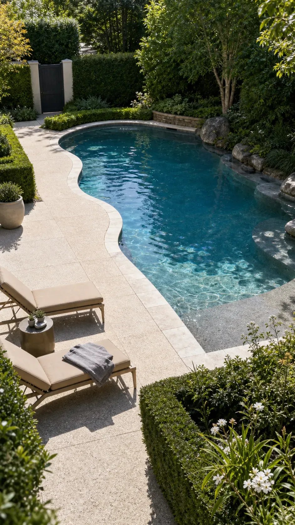 make a freeform pool feel contemporary garden pool design with practical backyard landscaping