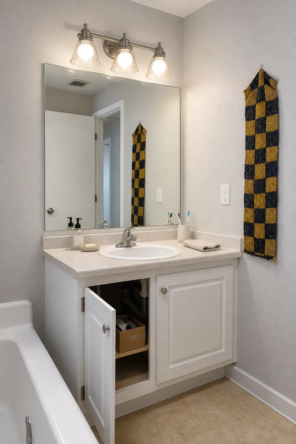 Low-glare renter-friendly bathroom vanity light refresh