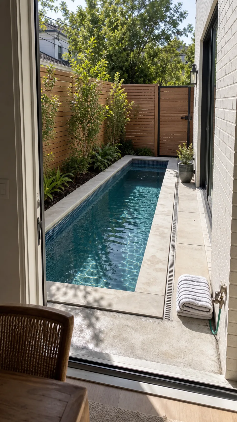 choose a compact plunge pool for a space-saving small backyard pool