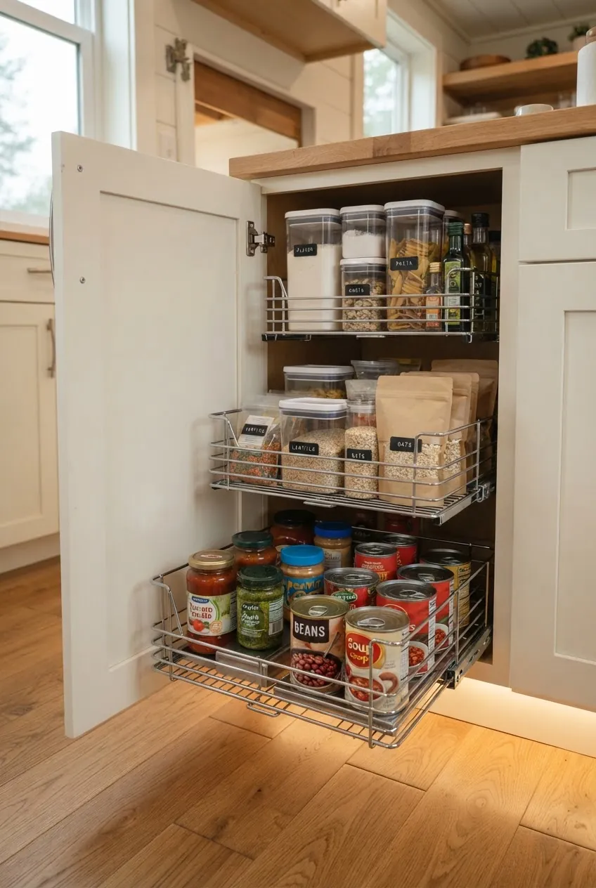 Cabinet zones replacing a pantry