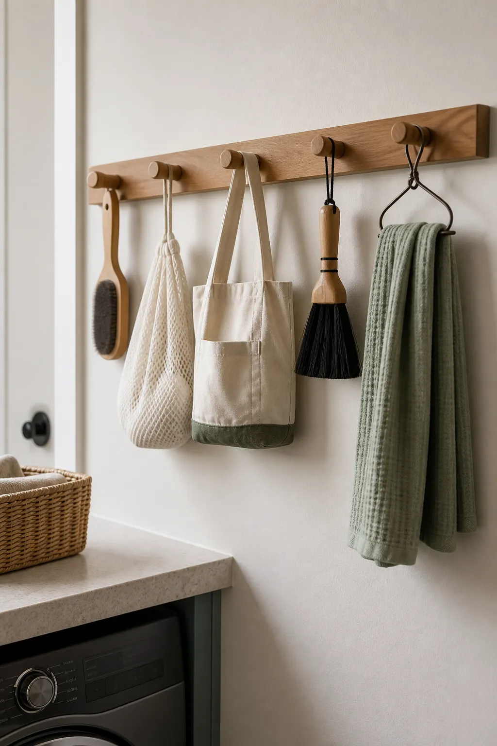 Shallow peg rail storage for tiny utility tools.