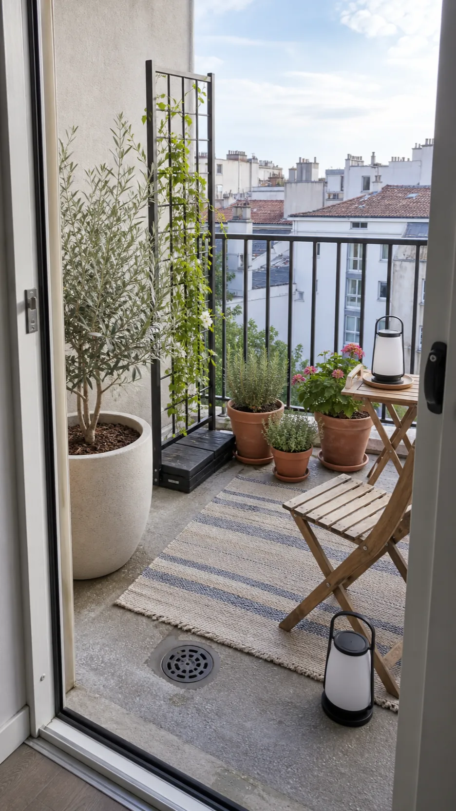 Rental-friendly Mediterranean container garden on a compact patio