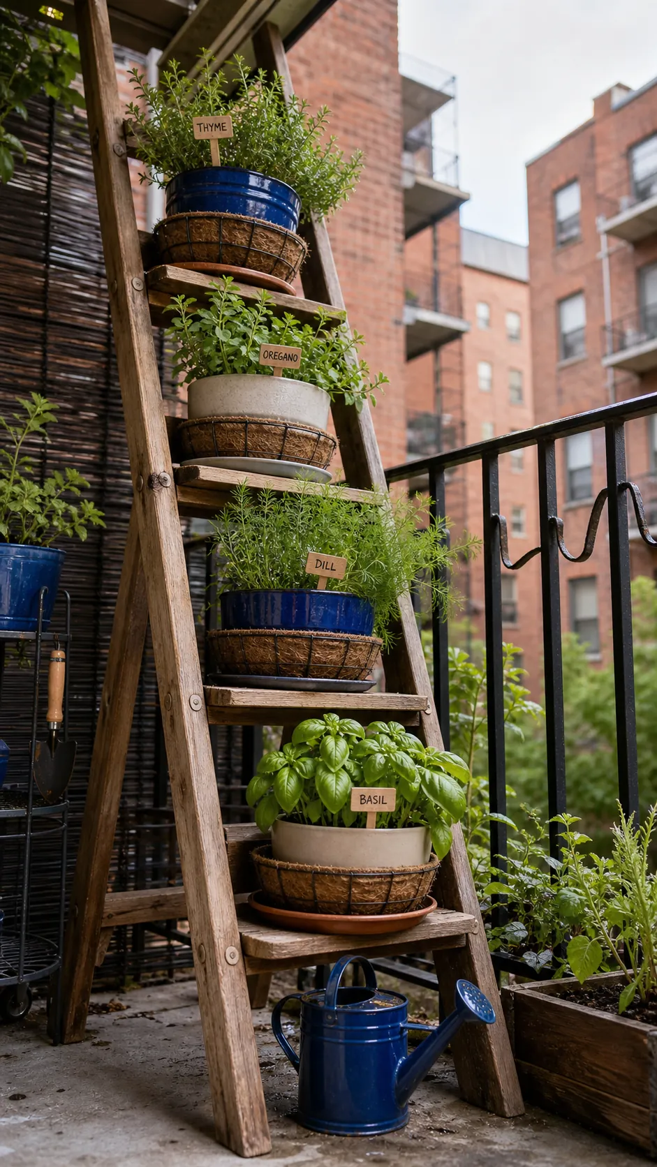 Leaning Ladder Herb Stand DIY herb garden idea