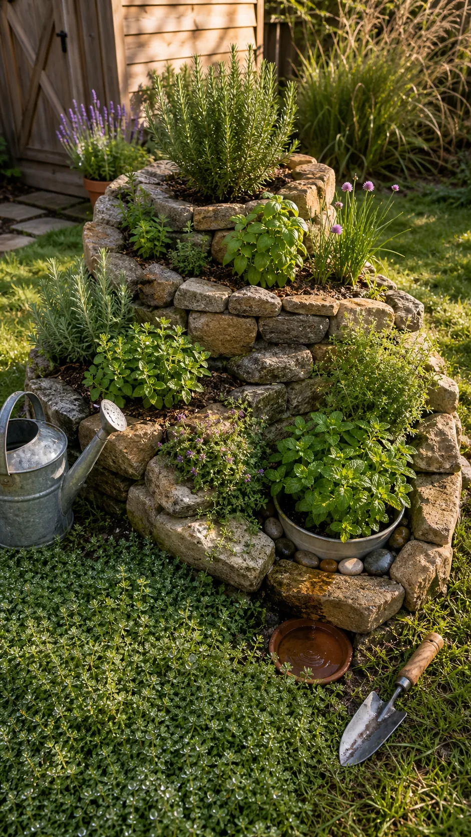 Stone Herb Spiral DIY herb garden idea