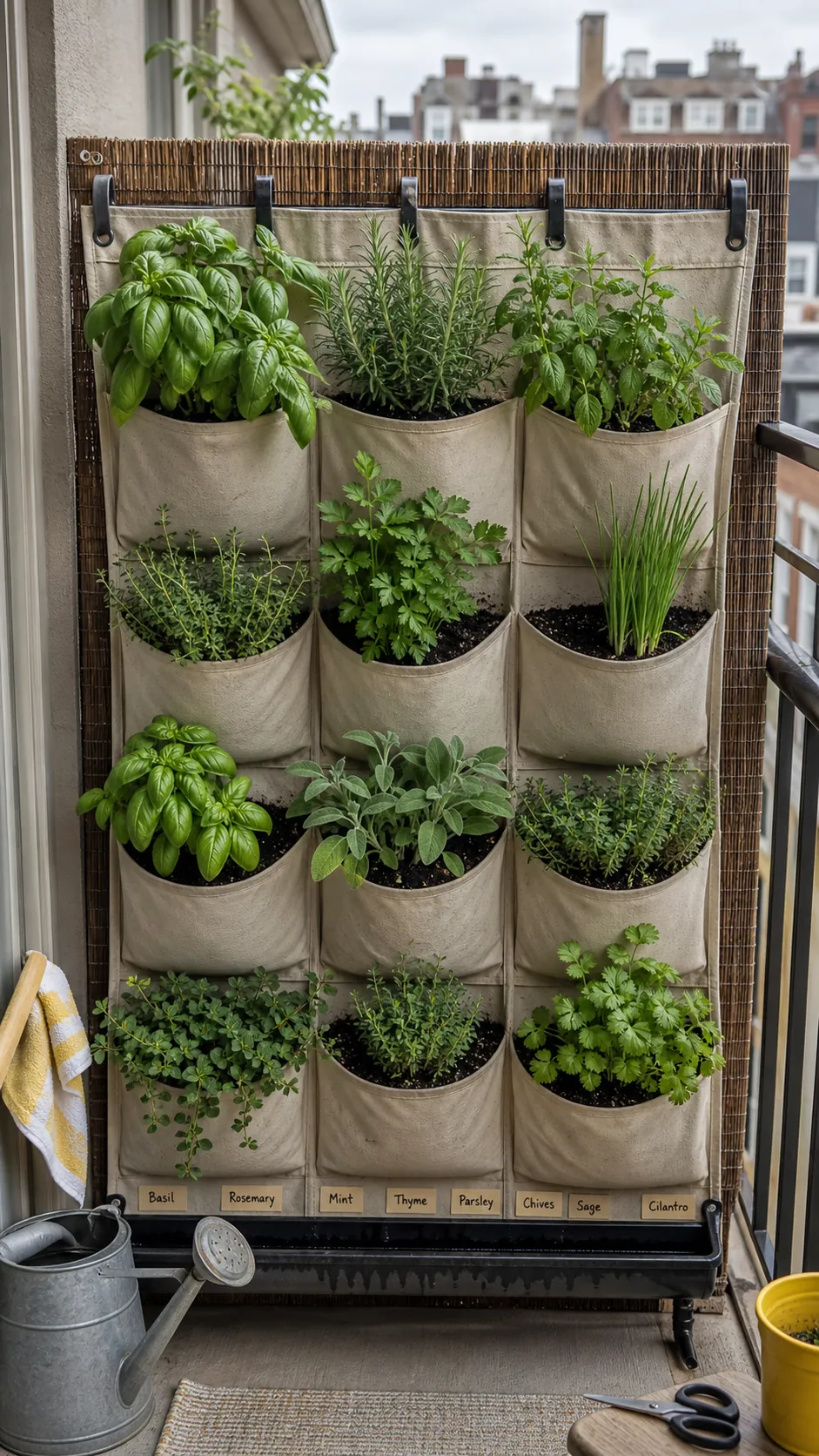 Pocket Organizer Herb Wall DIY herb garden idea