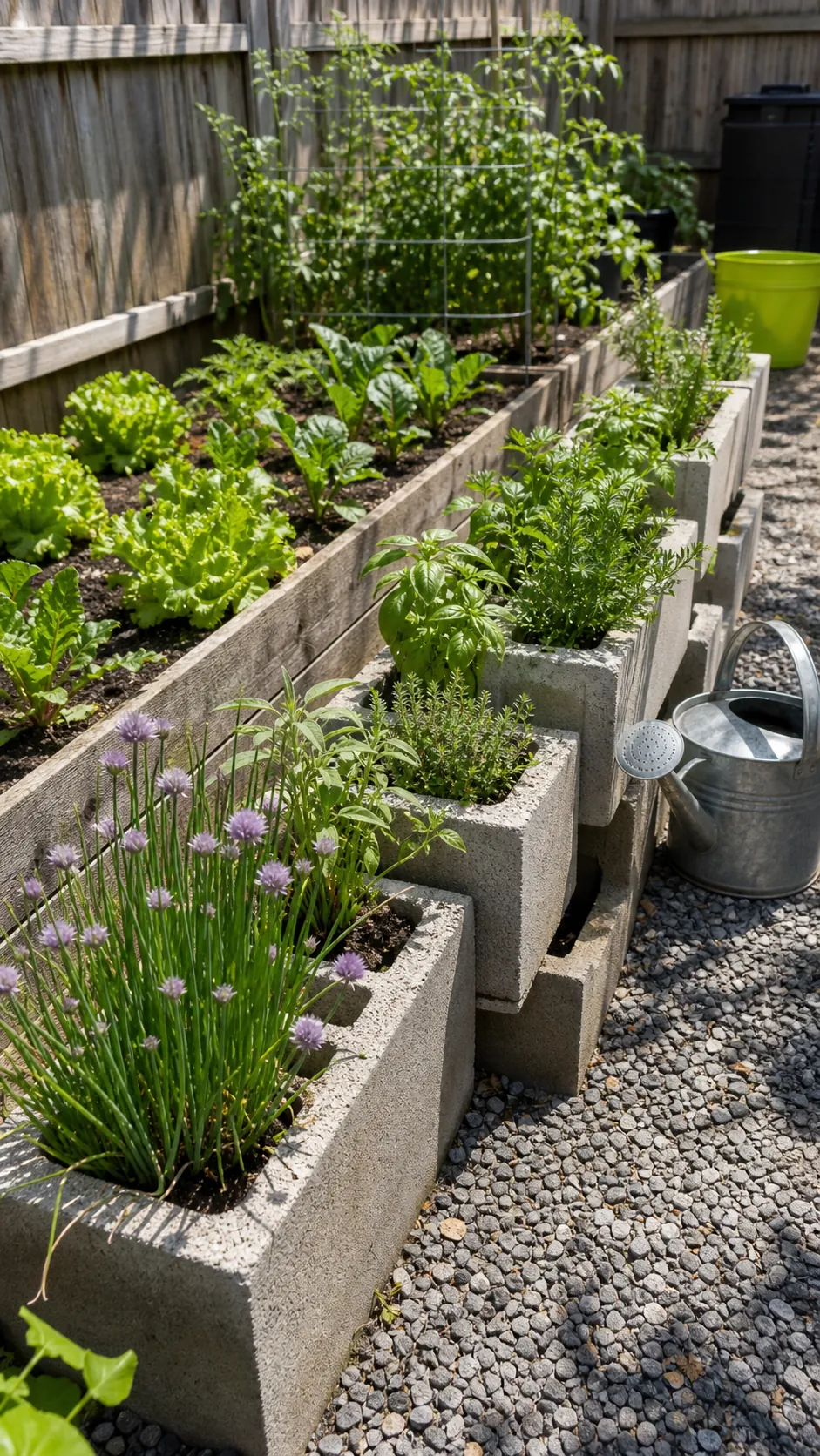 Cinder-Block Herb Border DIY herb garden idea