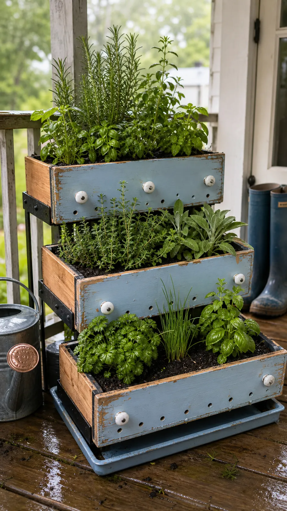 Repurposed Drawer Planters DIY herb garden idea
