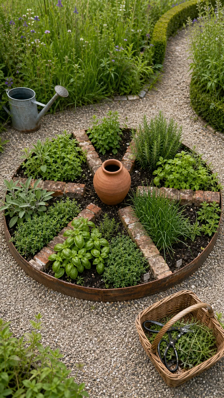 Herb Wheel Garden DIY herb garden idea