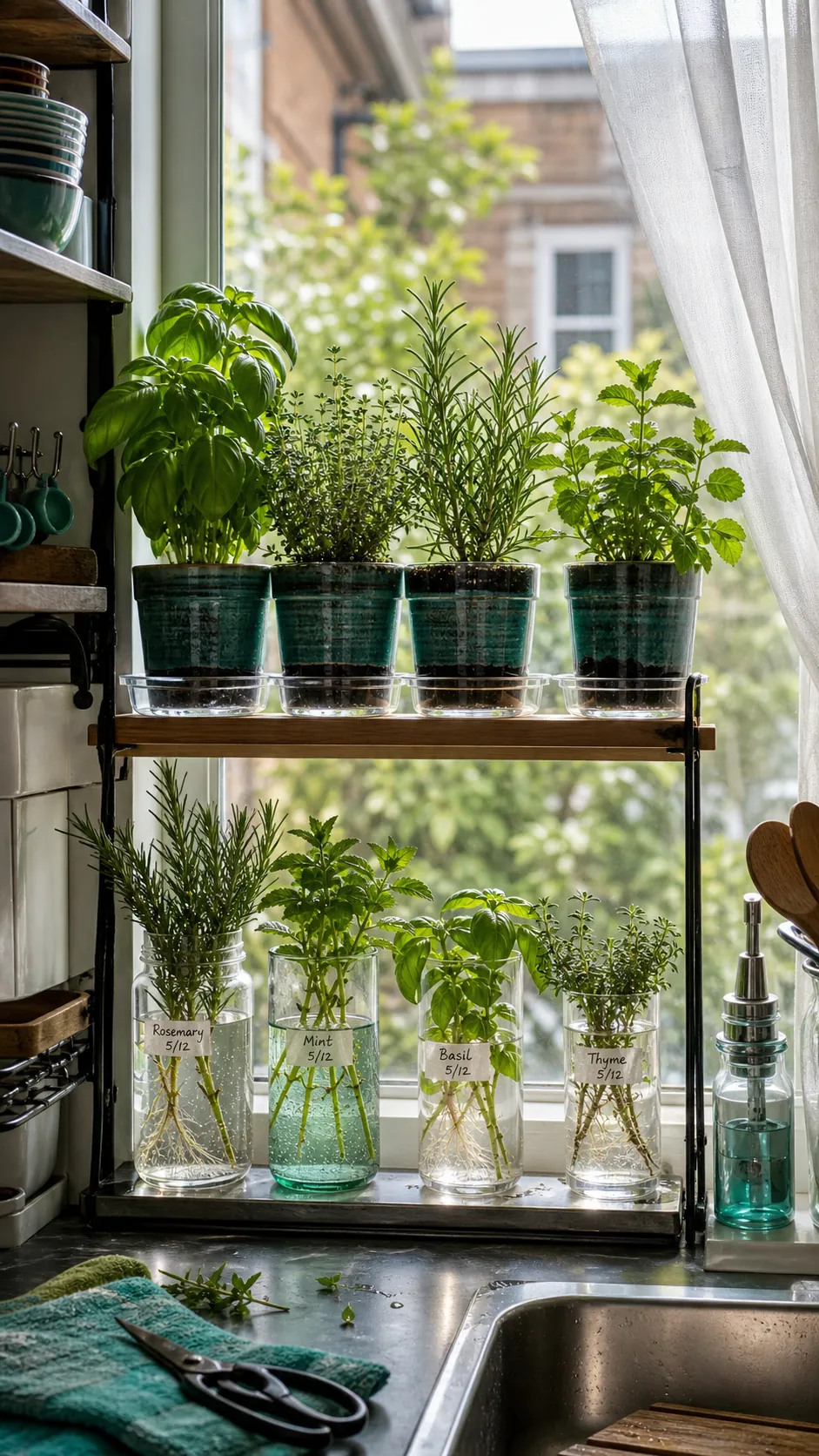 Propagation Windowsill DIY herb garden idea