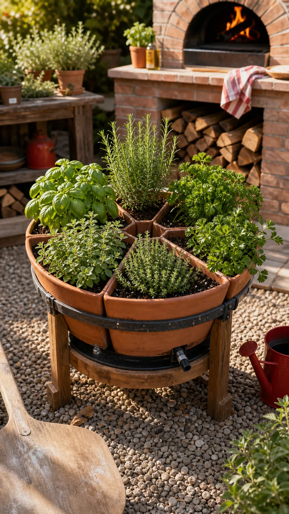 Pizza Herb Planter DIY herb garden idea
