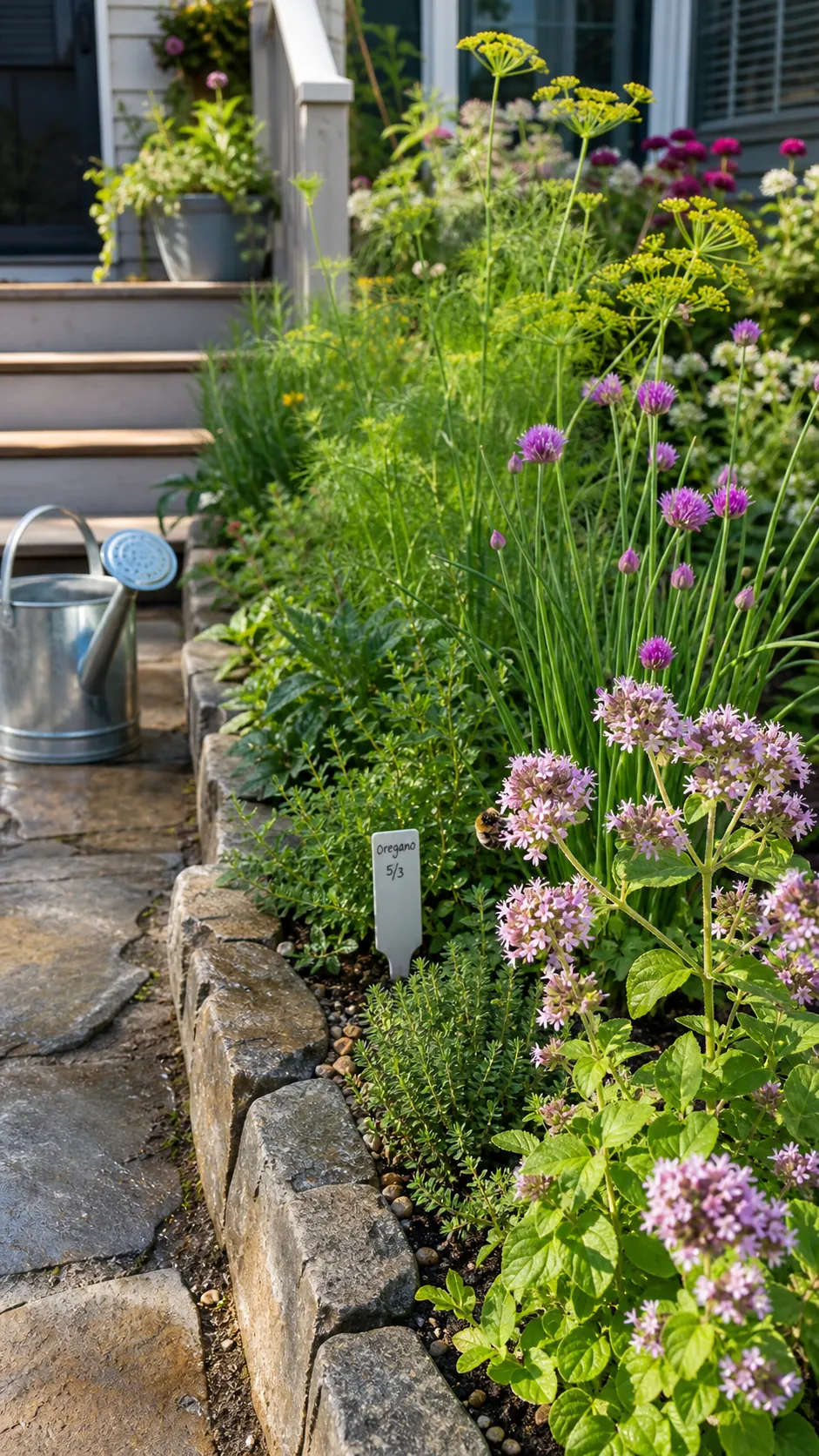 Pollinator Herb Strip DIY herb garden idea