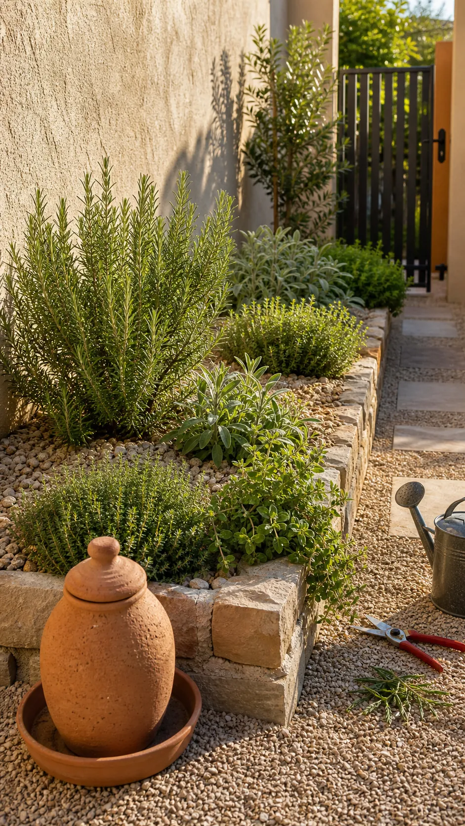 Mediterranean Gravel Bed DIY herb garden idea