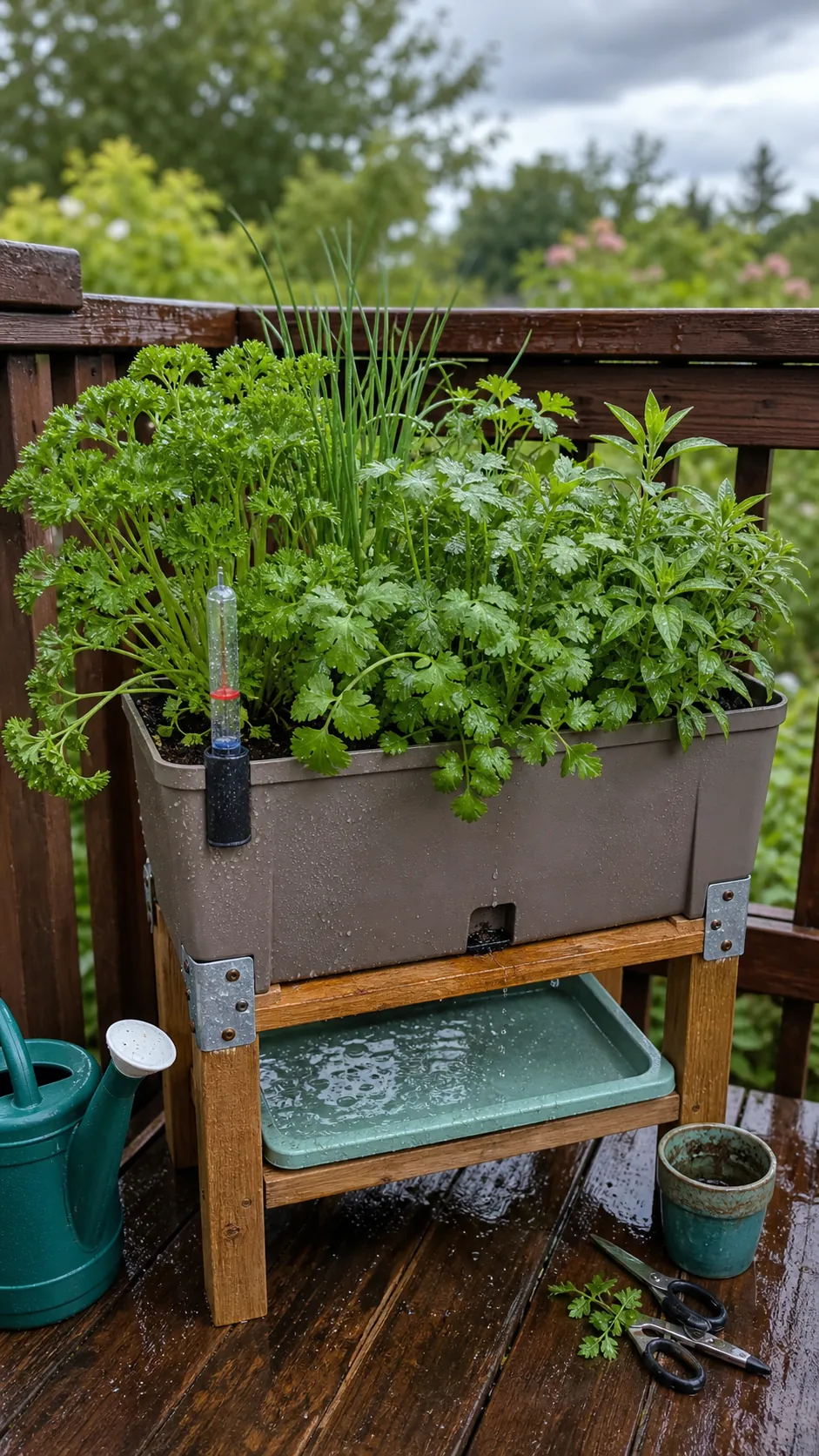 Moisture-Loving Herb Planter DIY herb garden idea