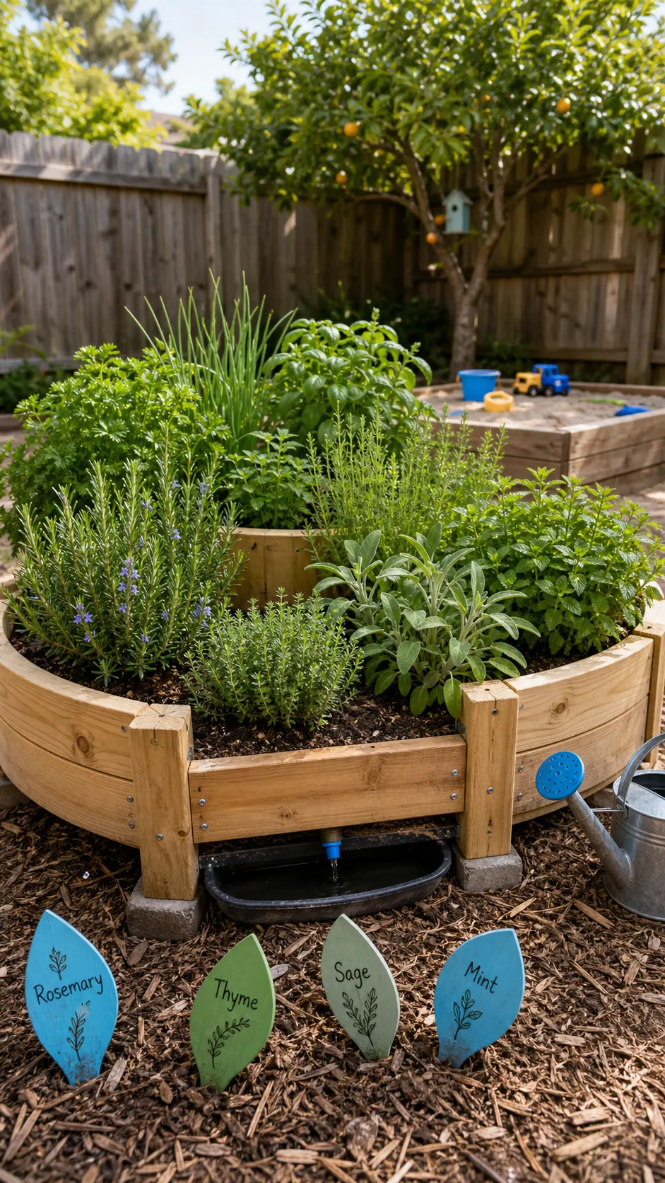 Child-Friendly Sensory Bed DIY herb garden idea