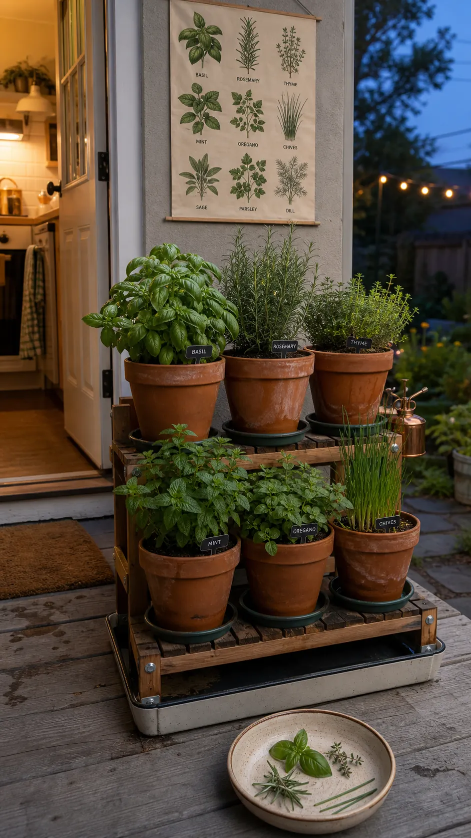 Kitchen-Door Harvest Garden DIY herb garden idea
