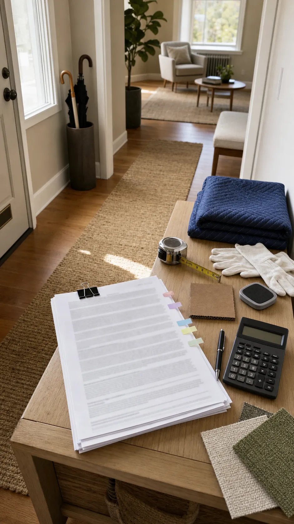 Printed sofa return and delivery terms reviewed before checkout