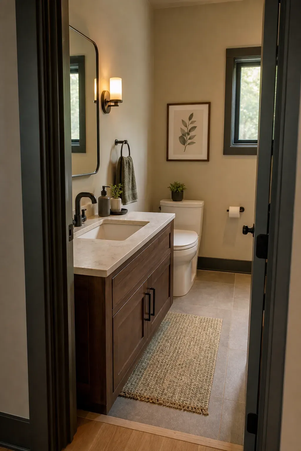Realistic small half bathroom inspired by polished Bloxburg build ideas