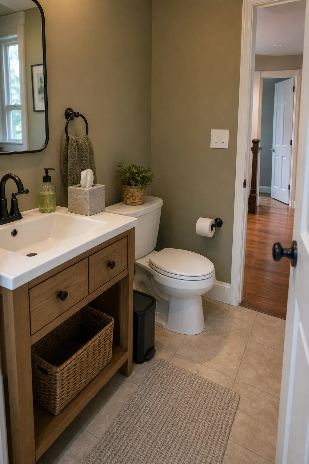 Bloxburg bathroom inspo using realistic functional clutter placement