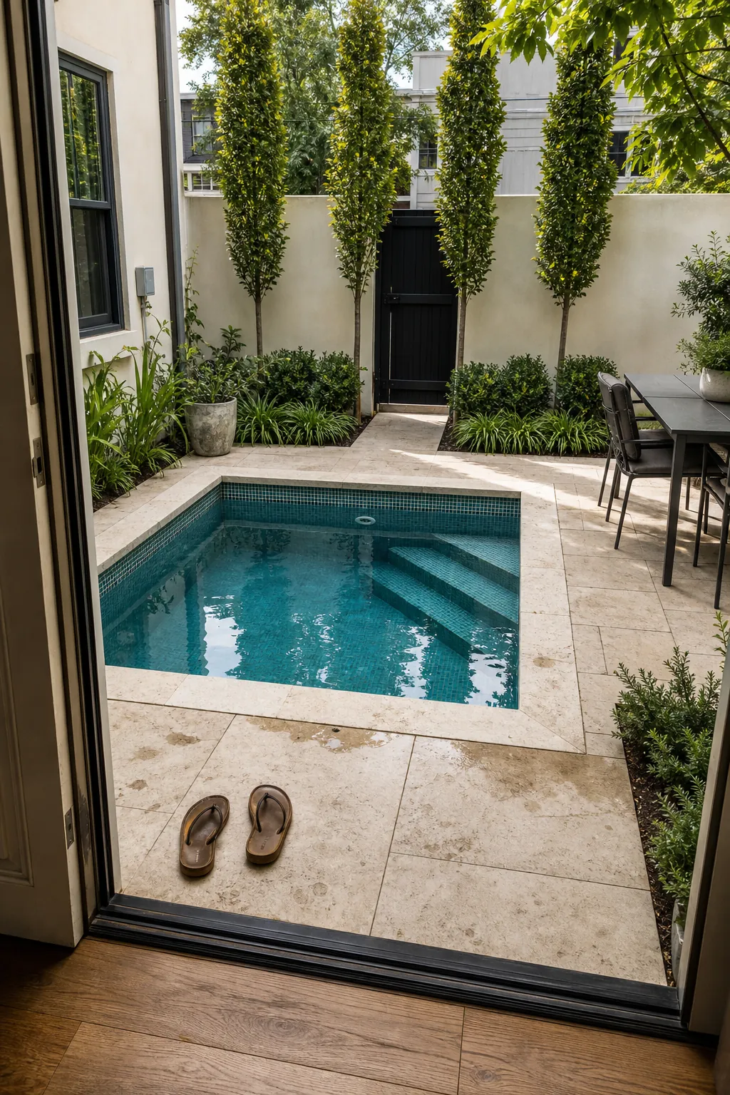 A Square Plunge Pool for a compact backyard