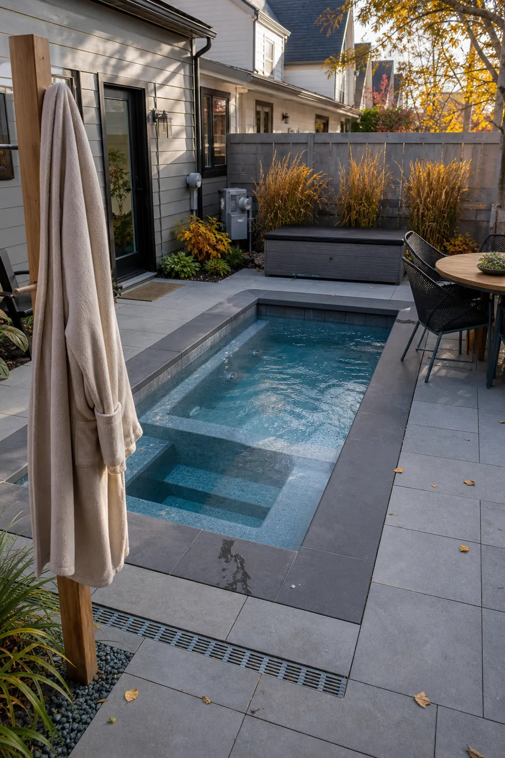 A Pool-Spa Hybrid for a compact backyard
