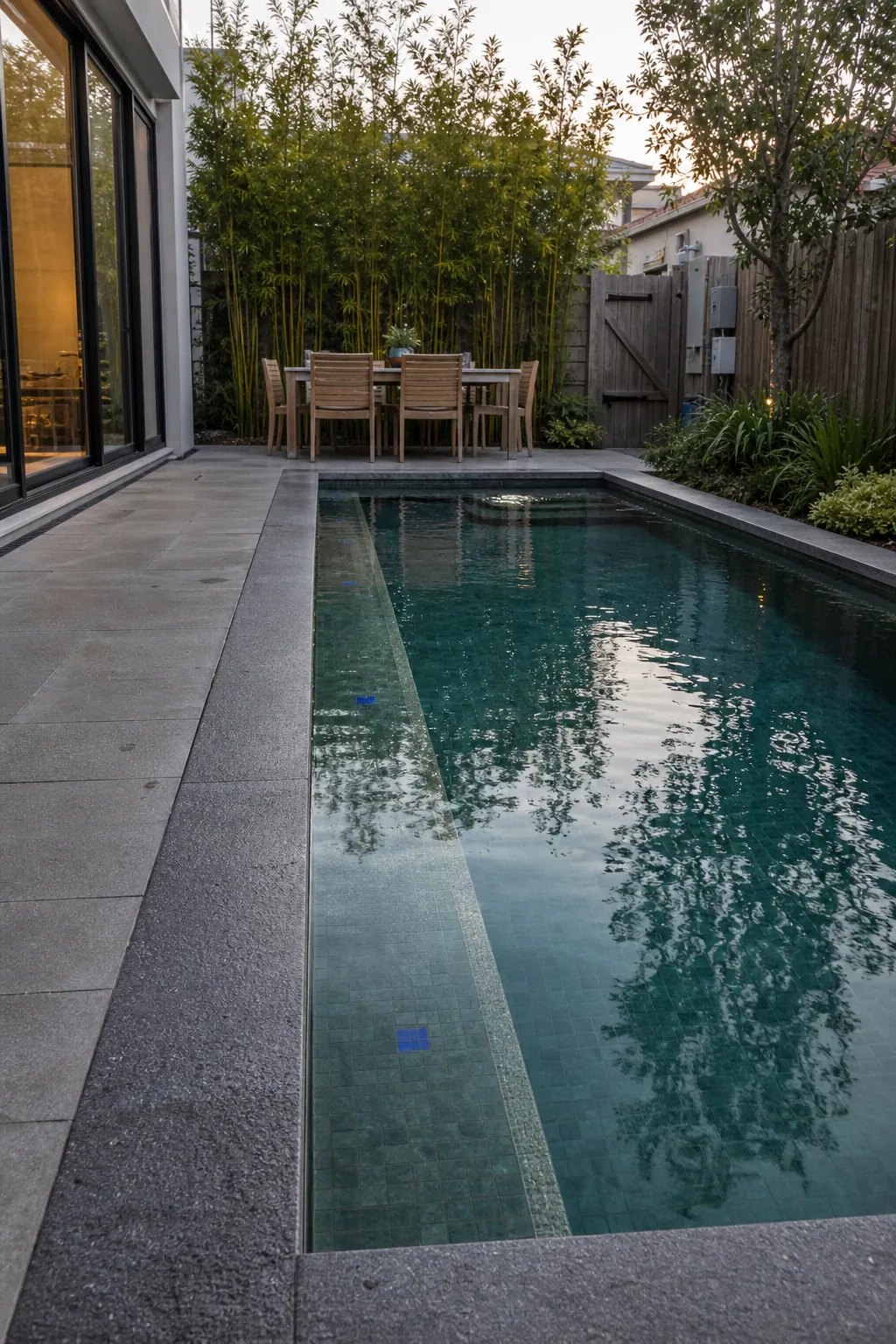 A Full-Length Bench for a compact backyard