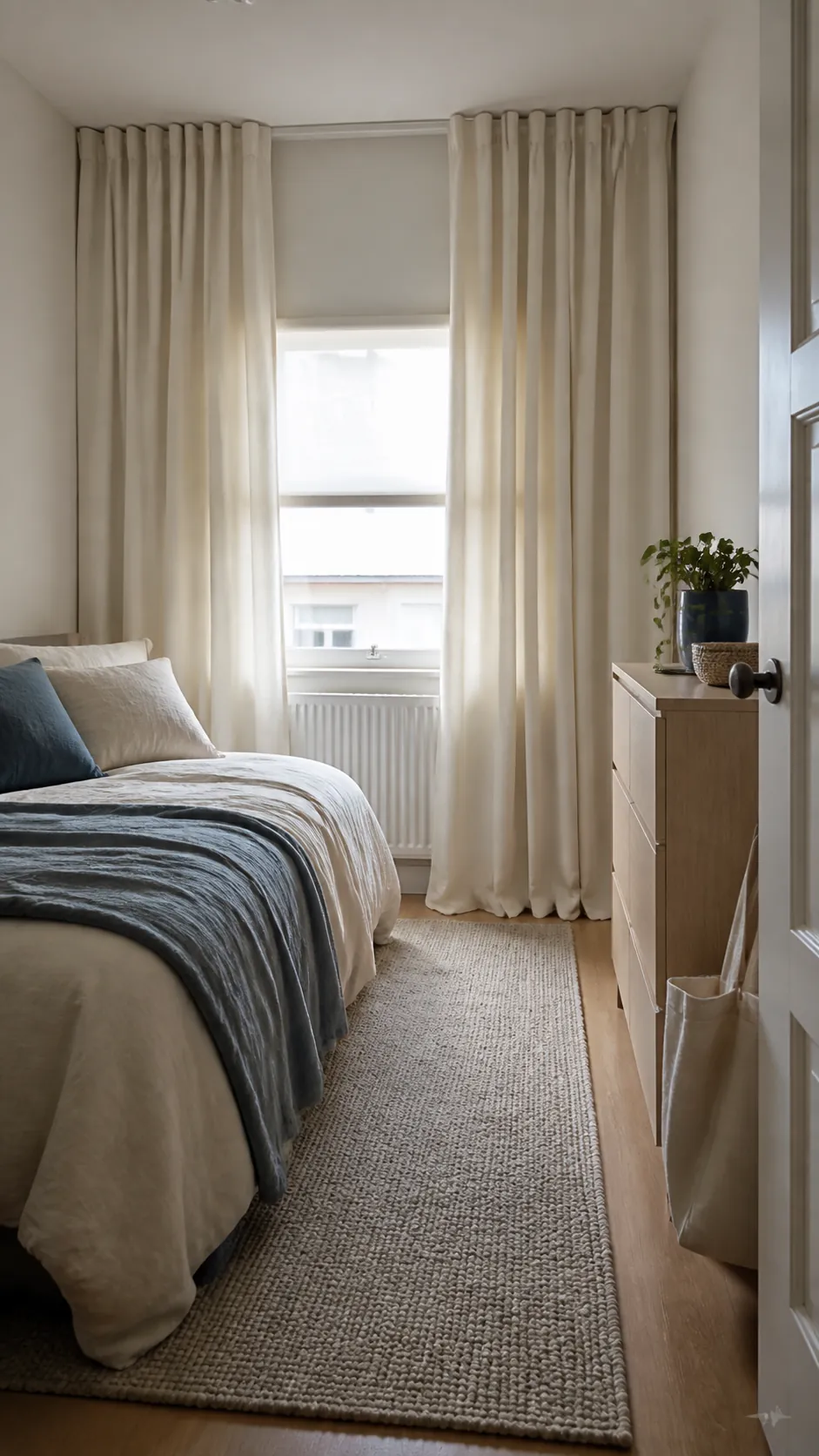 Full-length curtains adding height and softness to a room