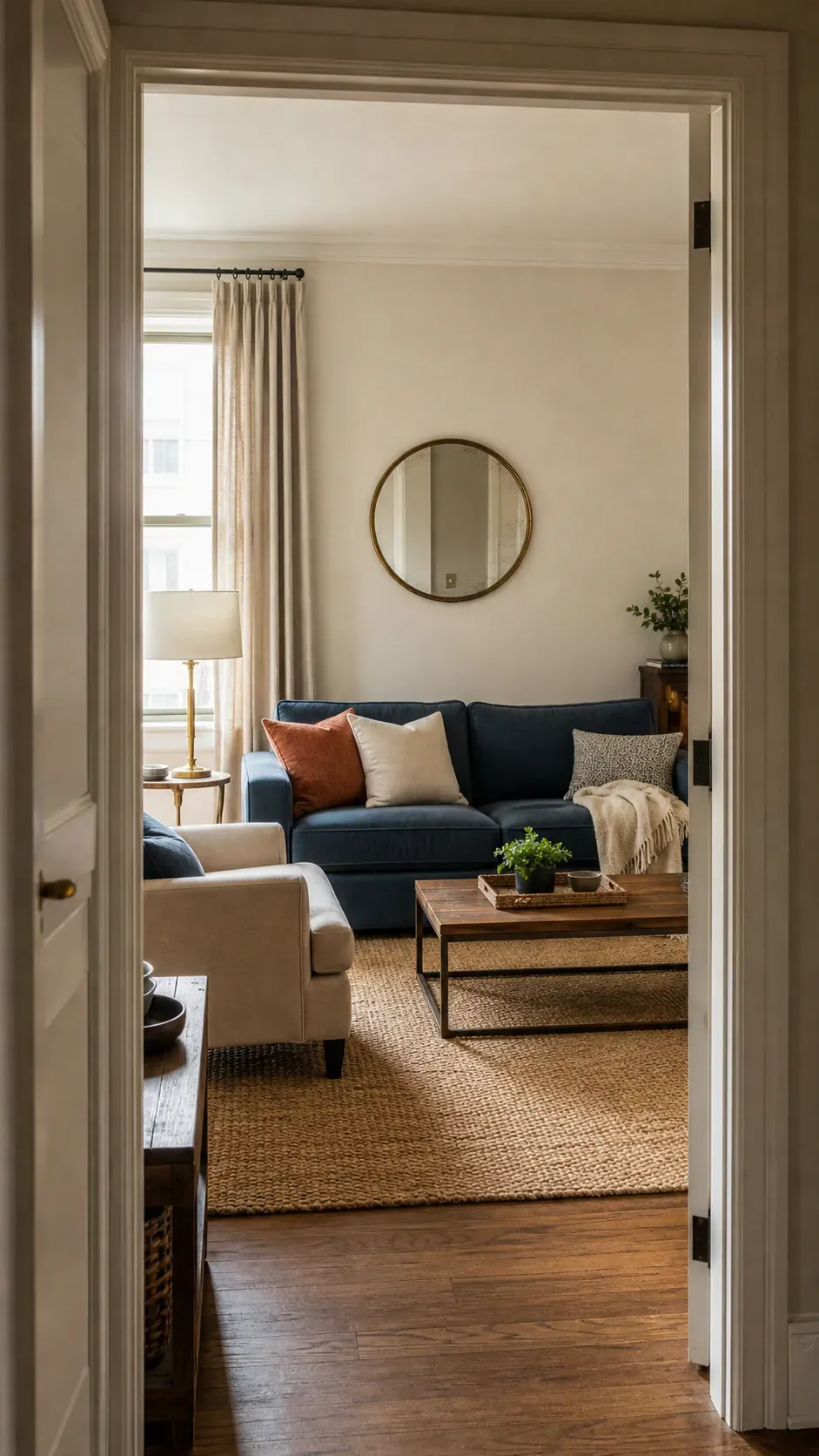 Edited finished room with only purposeful soft decor