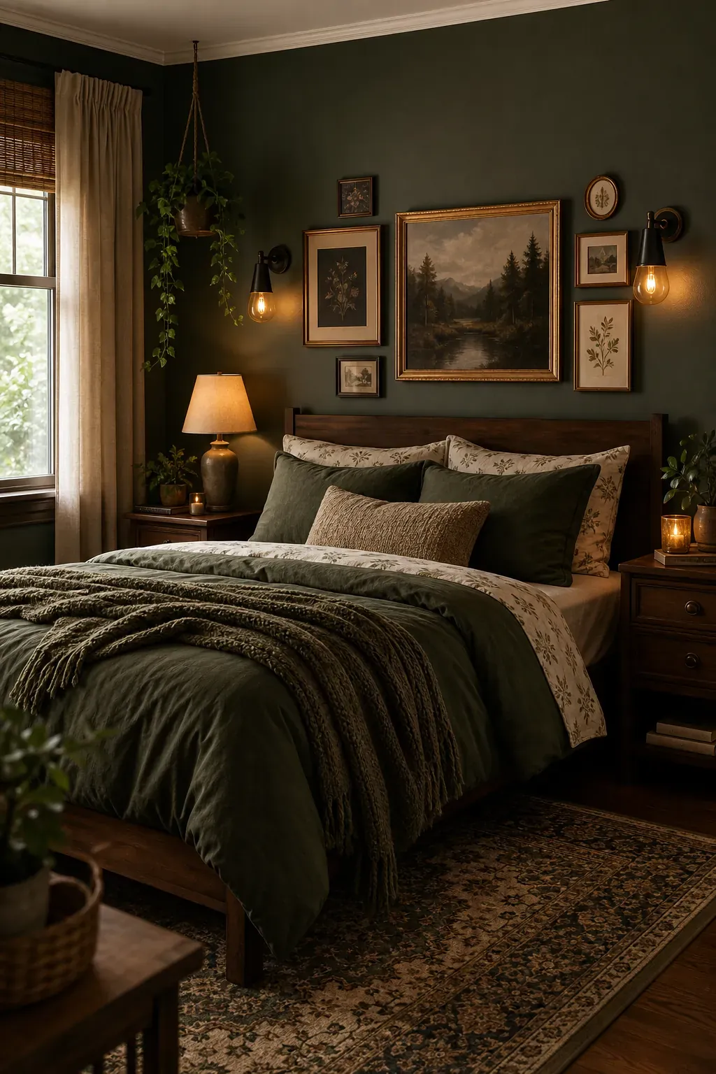 Cream camel and black bedroom palette with leopard print